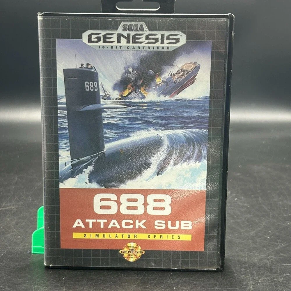 688 Attack Sub (Sega Genesis, 1991) Simulator Series 16-Bit Cartridge No Manual